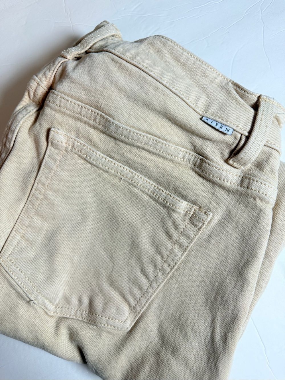 Risen Womens Relaxed Baggy Barrel Ankle Jeans Size 3 or 26 Khaki Midrise